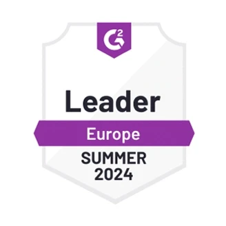 G2 award badge – Leader Europe Summer 2024