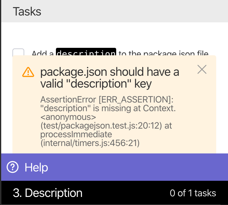 fail message in webview