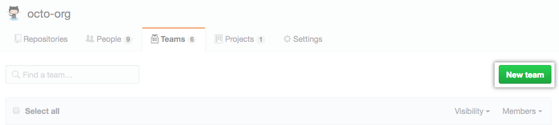 Botón de equipo nuevo