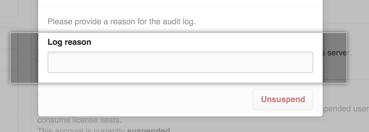 サスペンド解除の理由