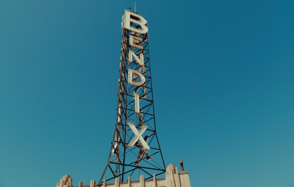 Bendix sign Sign reading "Bendix" on top of the Bendix building
