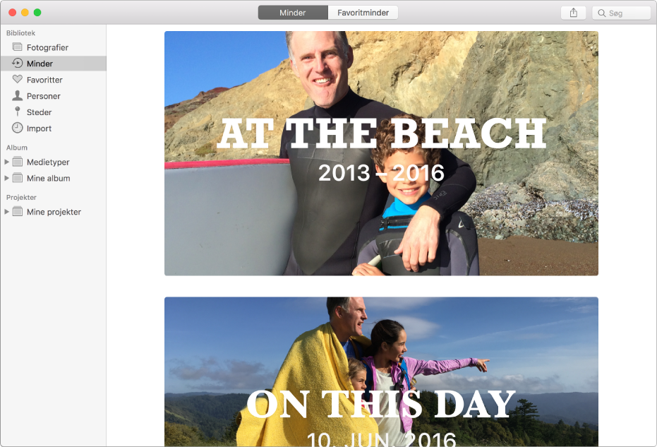 Vindue, der viser et typisk minde med en gruppe fotografier