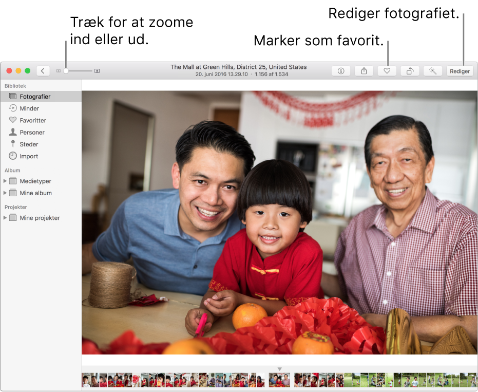 Fotos-vindue, der viser et enkelt fotografi.