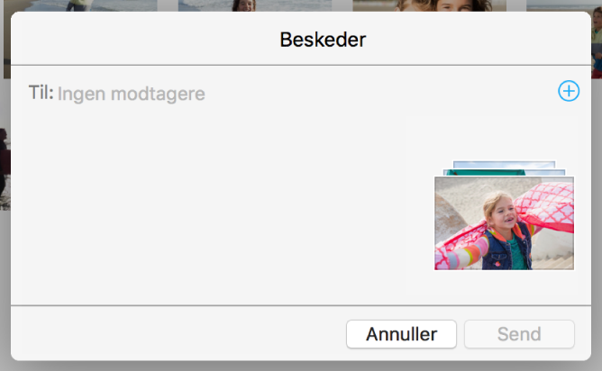 Dialog med beskedindstillinger.