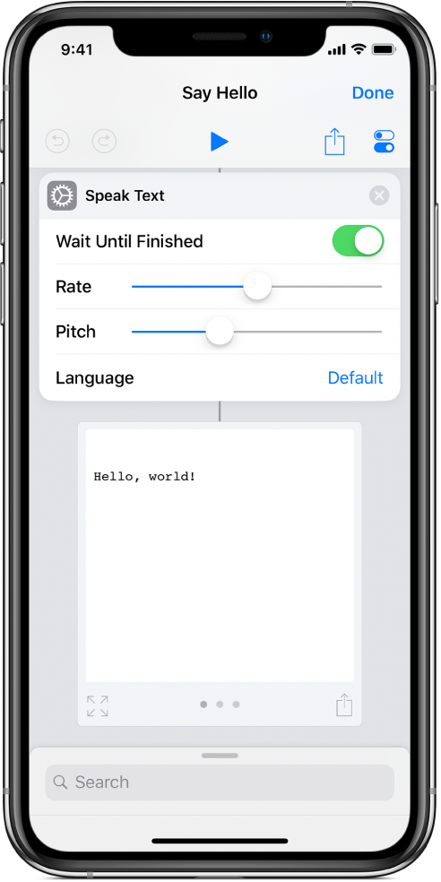 Exemplu de acțiune de repetare.