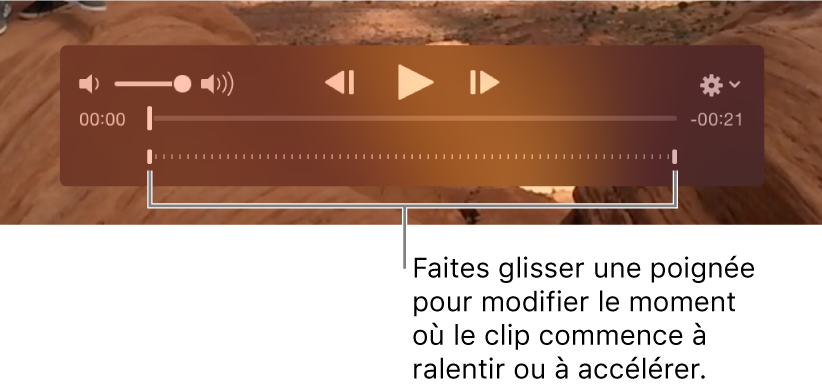 Commandes de ralenti dans un vidéoclip.