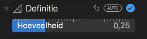 De schuifknop 'Definitie' in het paneel 'Pas aan'.