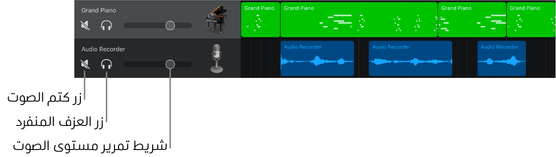 رأس مسار مفتوح، يعرض عناصر التحكم