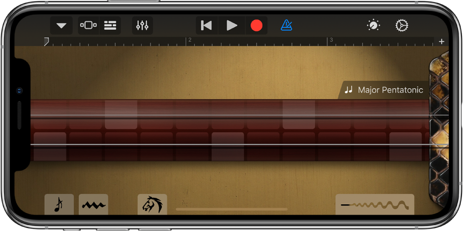 الـ Erhu، في عرض النوتات.