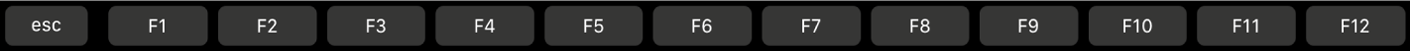 Touch Bar avec les touches de fonction F1 à F12.