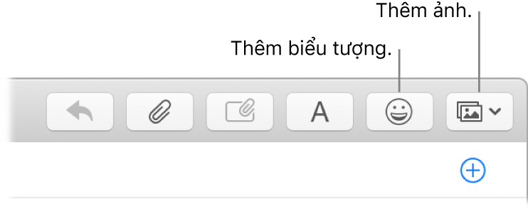 Cửa sổ soạn tin nhắn đang hiển thị các nút biểu tượng và ảnh.