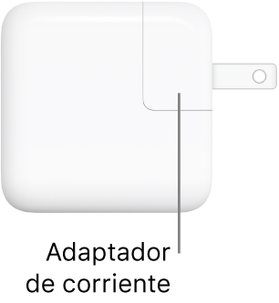 Adaptador de corriente USB-C de 30 W.