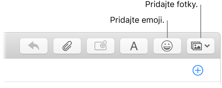 Okno na písanie správy, v ktorom sú zobrazené tlačidlá emoji a fotky.