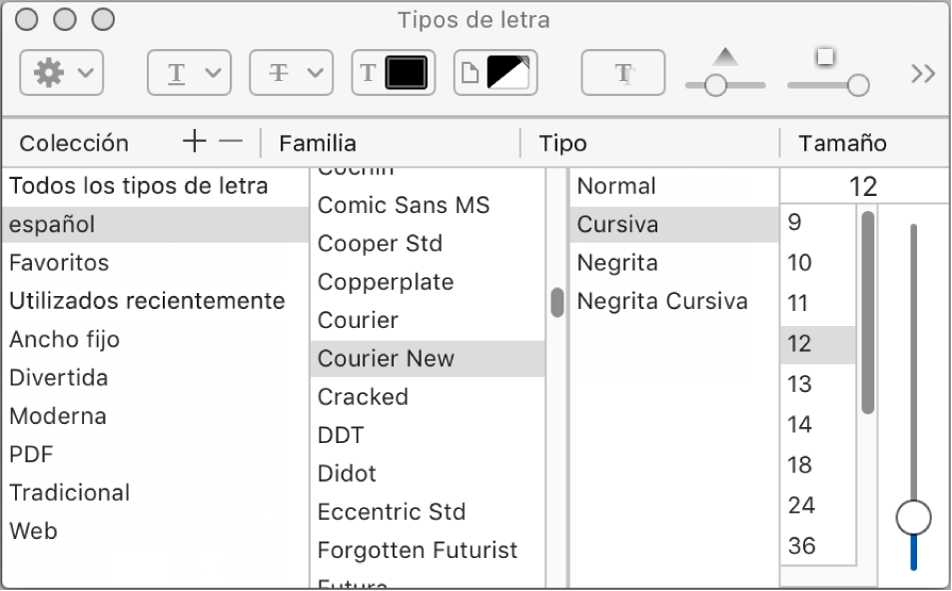 Ilustración. Ventana “Tipo de letra” del texto de marcador.