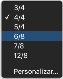 Ilustración. Compás seleccionado en la pantalla LCD, a punto para la introducción de un nuevo valor.