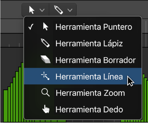 Ilustración. Herramienta Línea en el menú Herramientas.