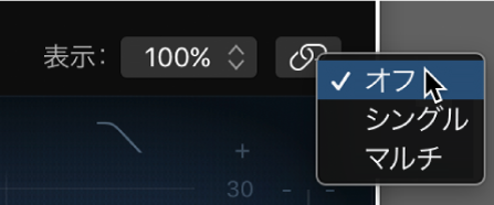 図。プラグインウインドウのヘッダの「リンク」ボタンをポイントする。