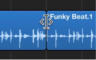 図。2つのリージョンの間に境界ポインタが表示されたトラック領域。
