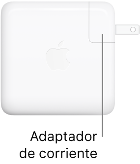El adaptador de corriente USB-C de 61 W o de 96 W.