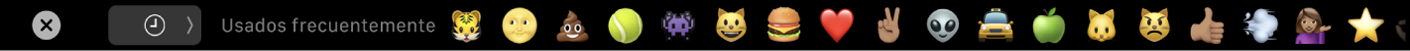 Touch Bar mostrando el selector de emoji.
