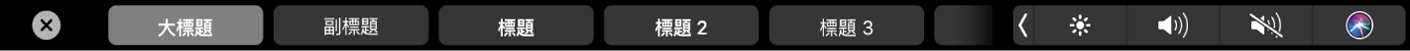 Pages 觸控列顯示段落格式樣式,包含大標題、標題和說明。