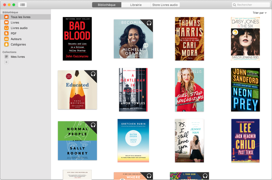 La collection « Tous les livres » de la bibliothèque.