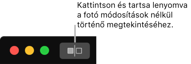 A Kiigazítások nélkül gomb, az ablak bal felső sarkában lévő ablakvezérlők mellett.