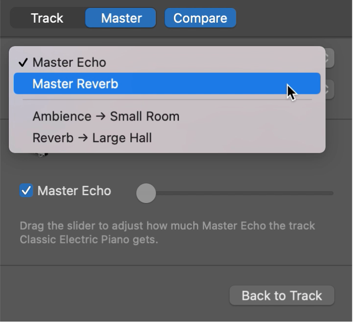 Auswählen des Master-Effekts