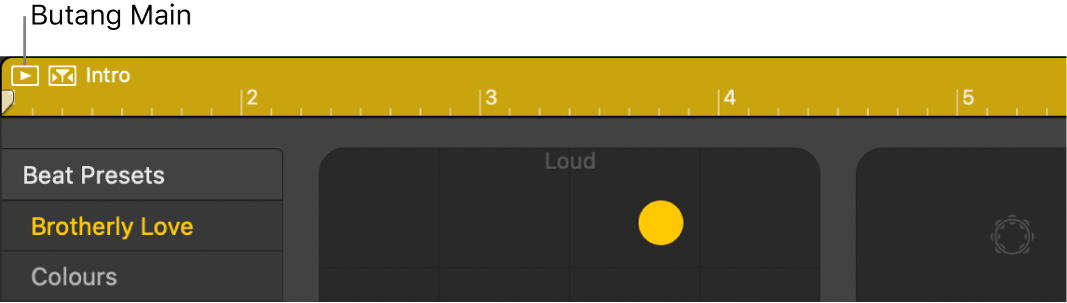Rantau Drummer menunjukkan butang Main.