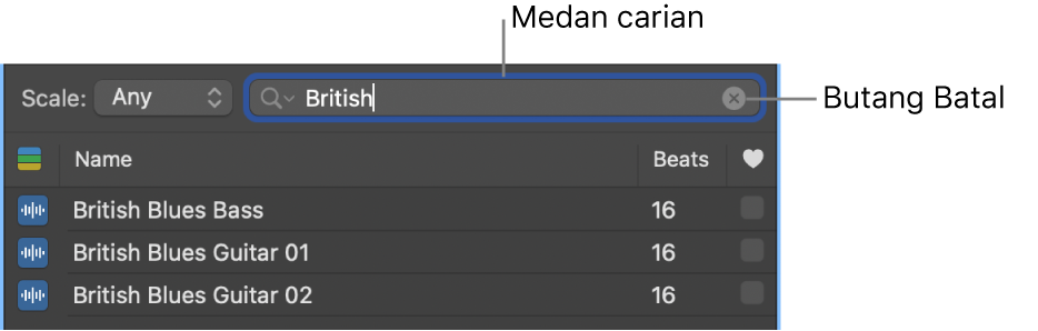 Medan carian dalam Pelayar Gelung.