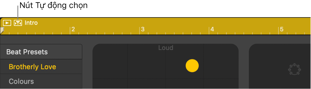 Nút Tự động chọn Drummer.