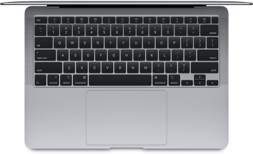 Bovenaanzicht van de MacBook Air.