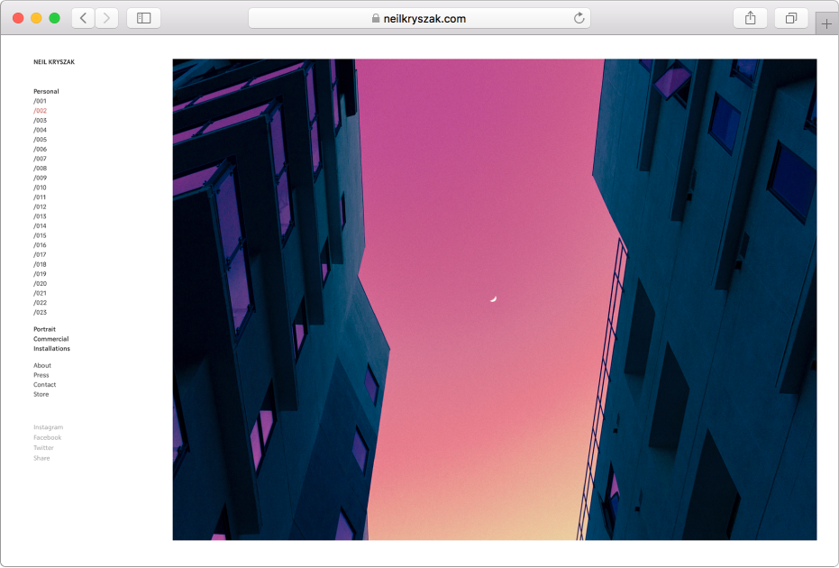 Una finestra del Safari amb el lloc web d’una revista.