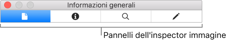 I pannelli inspector immagini.