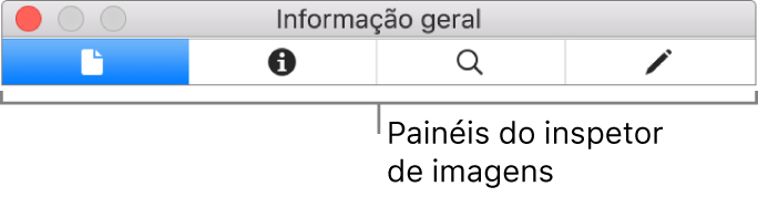 Os painéis do inspetor de imagens