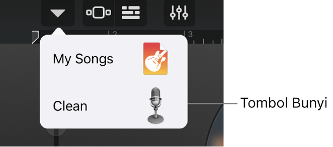 Tombol Bunyi Tampilan Studio