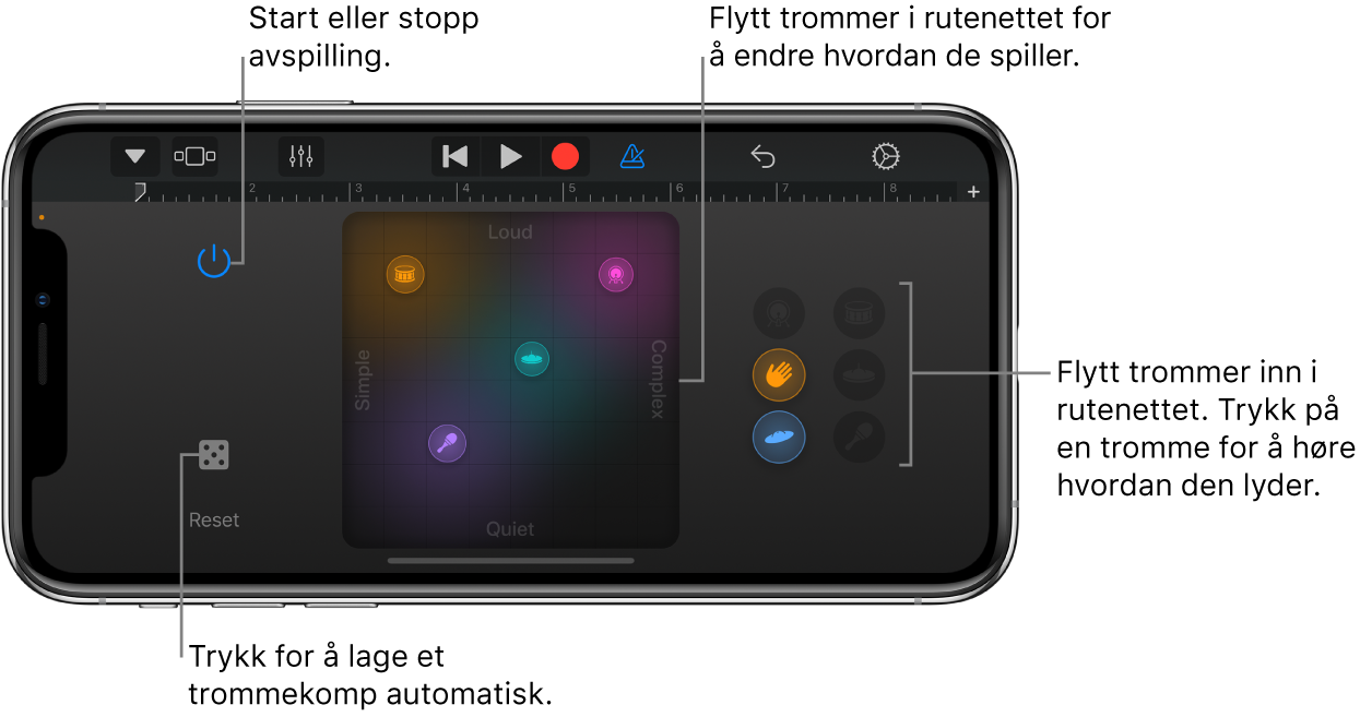 Touch-instrumentet Smart Drums