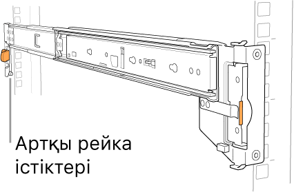 Артқы рейка істіктерінің орнын көрсетіп тұрған рейка жинағы.
