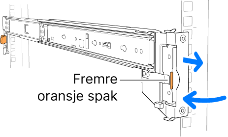 En skinne som viser plasseringen av den fremre spaken.