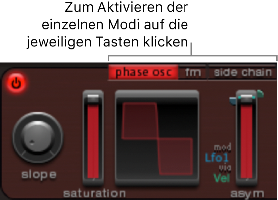 Abbildung. Modustasten für Oscillator 1