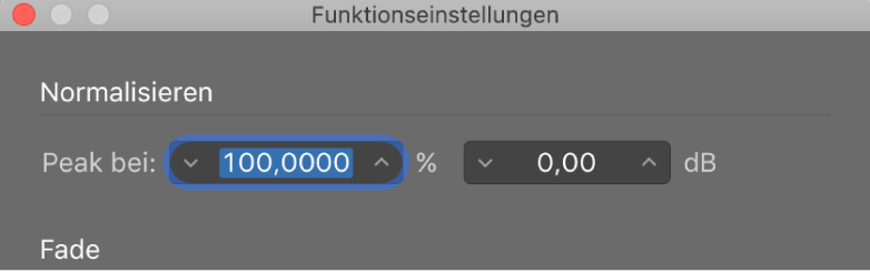 Abbildung. Dialogfenster „Funktionseinstellungen“