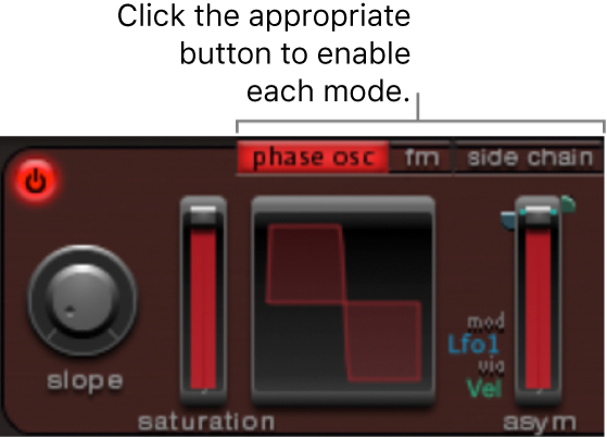 Figure. Oscillator 1 mode buttons.