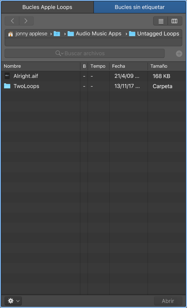 Ilustración. Pestaña “Bucles sin etiquetar” del explorador de bucles.