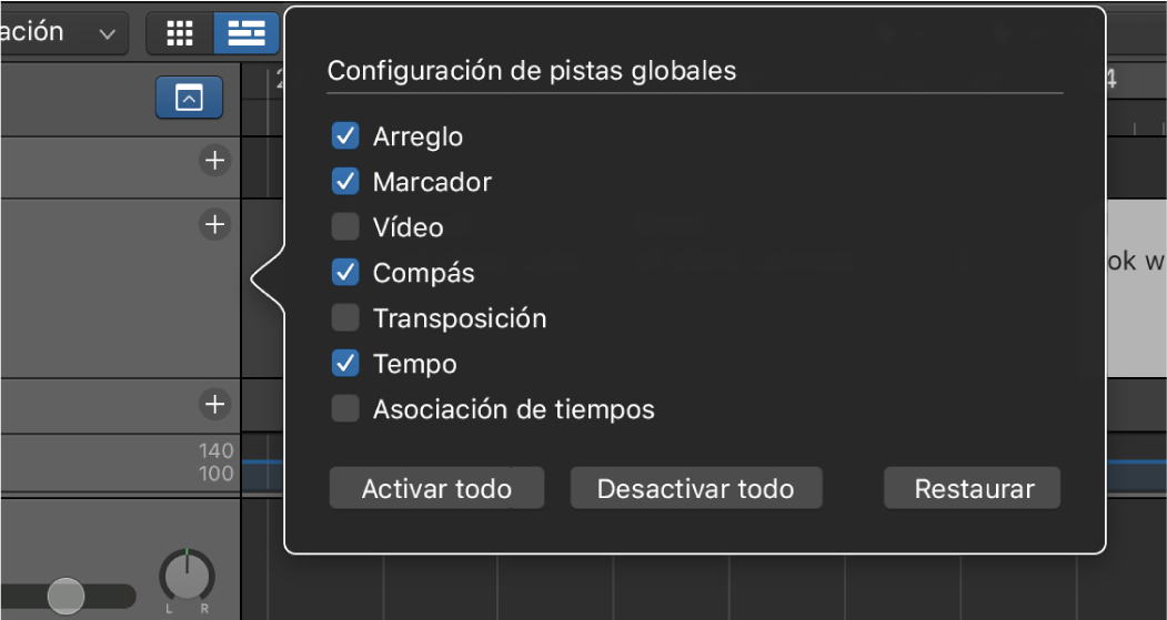 Ilustración. Cuadro de diálogo “Configuración de pistas globales”.