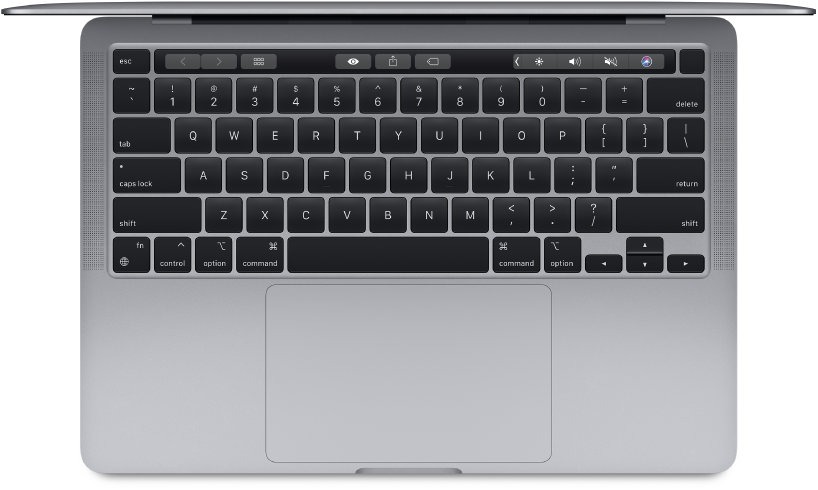 Vue supérieure d’un MacBook Pro 13 pouces.