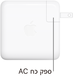 ספק הכוח בעל ההספק של 61W או 96W מסוג USB-C.