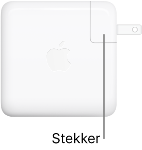 De USB-C-lichtnetadapter van 61 W of 96 W.