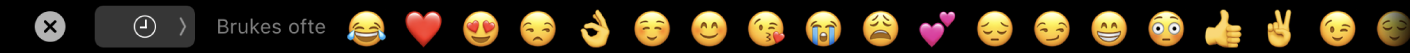 Touch Bar med emoji-velgeren.