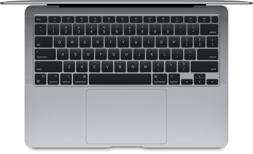 Vue supérieure d’un MacBook Air.