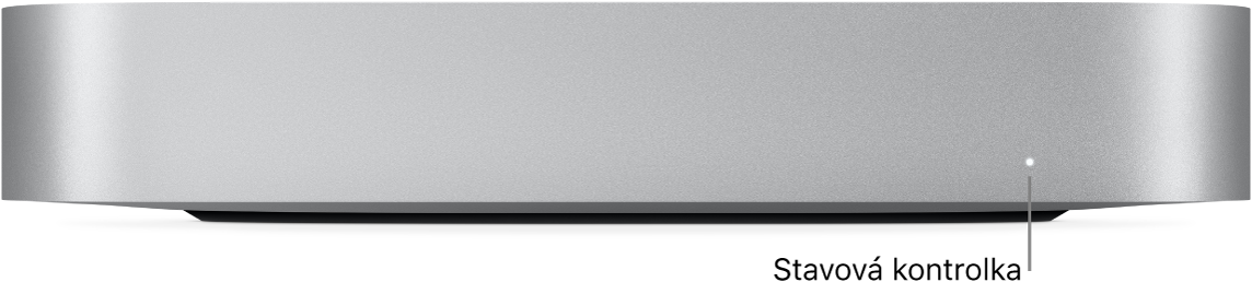 Přední strana Macu mini se stavovou kontrolkou